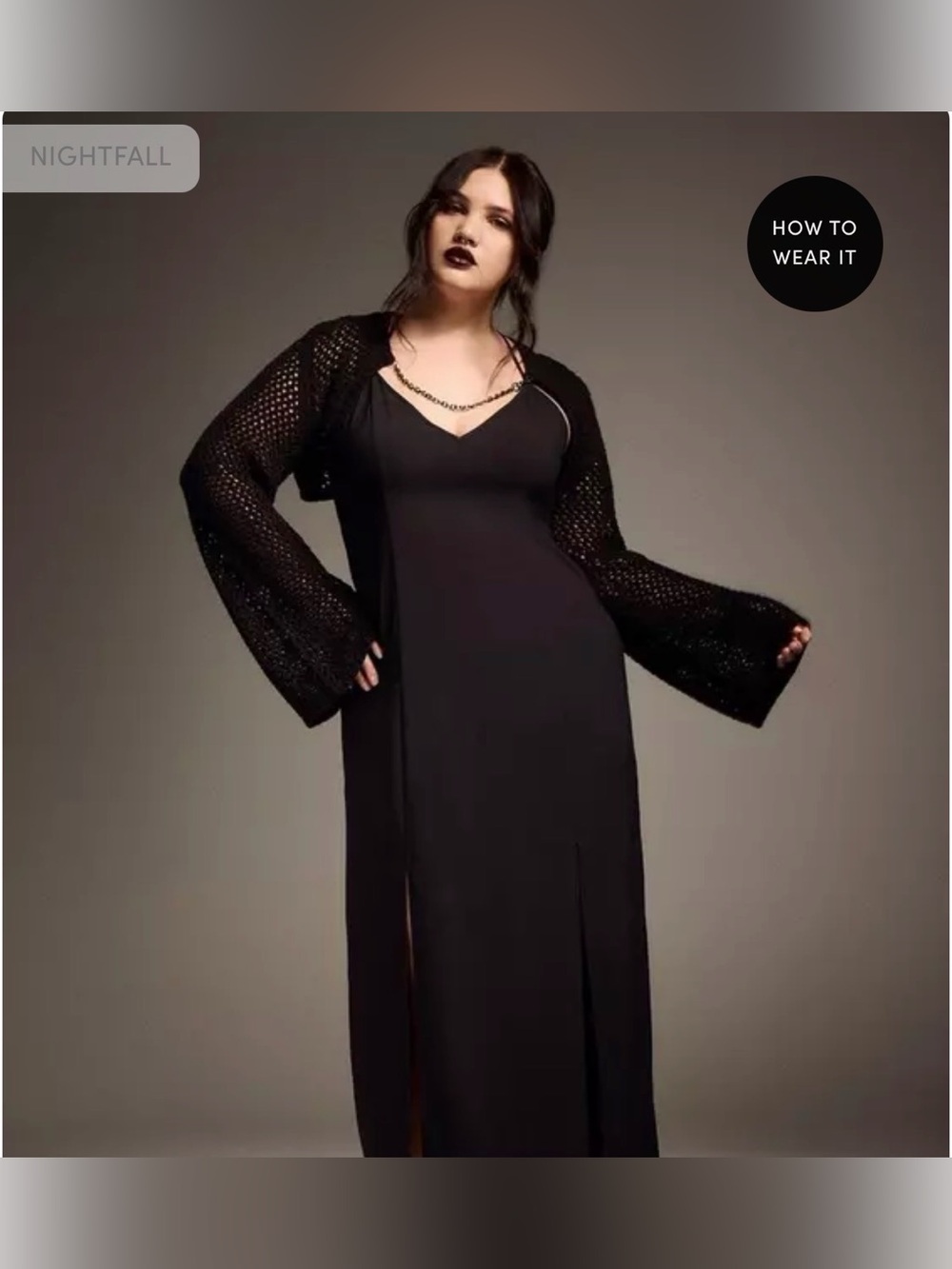 Torrid Nightfall Chain Ultra Crop Cardigan - Picture 2 of 5